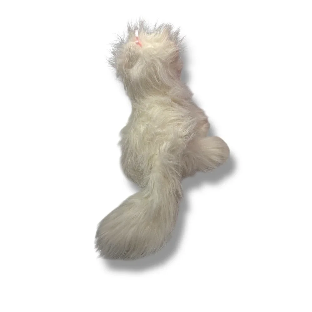 Ganz Webkinz Persian Cat Plush White Shaggy Pink Nose‎ Retired Toy Gift